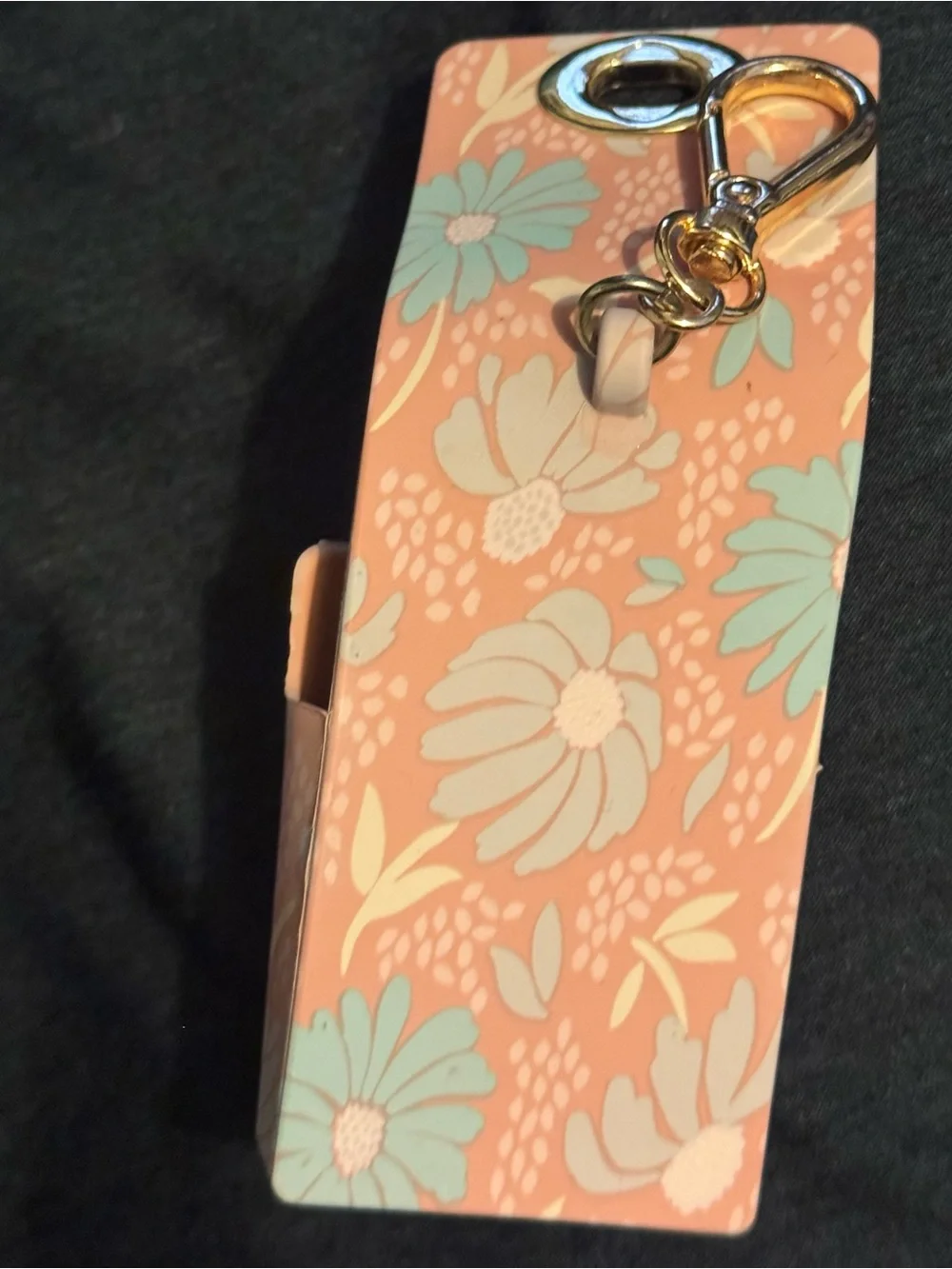 Bath and body works Floral hand sanitizer holder Coral with Gold Hardware